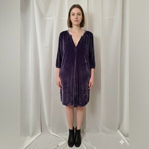 CP Shades Aubergine Plum Lava Velvet Midi Dress